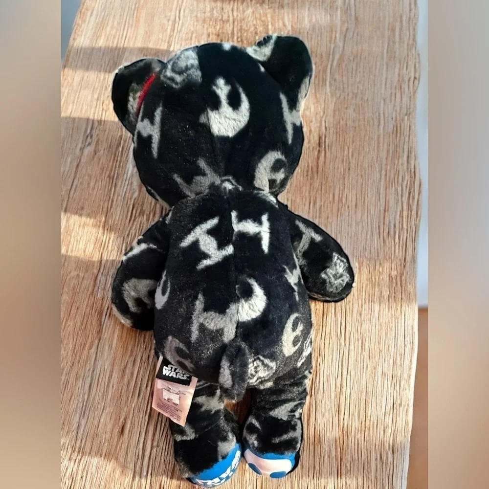 Build-A-Bear Star Wars Black Plush Teddy Bear with Rebel Alliance Pattern